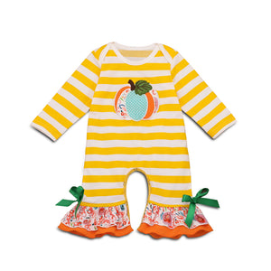 Newborn Baby Girl Boy Halloween Clothes Pumpkin Romper Jumpsuit, zoerea.com