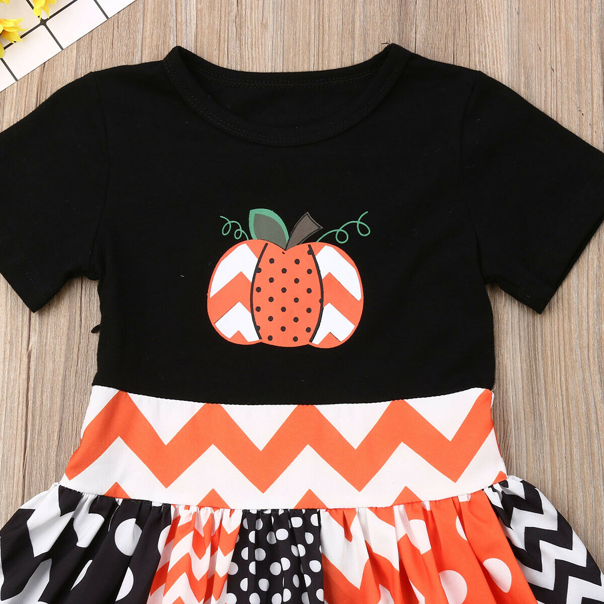 Kids Baby Girls Short Sleeve Clothes Halloween Pumpkin Princess Dress, zoerea.com
