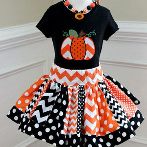 Kids Baby Girls Short Sleeve Clothes Halloween Pumpkin Princess Dress, zoerea.com