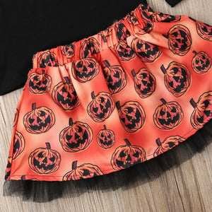 Toddler Kid Baby Girl Autumn Clothing Halloween Pumpkin Clothes Outfit, zoerea.com