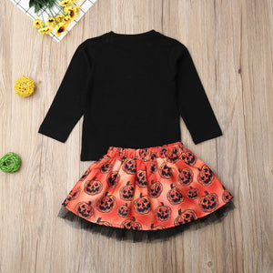 Toddler Kid Baby Girl Autumn Clothing Halloween Pumpkin Clothes Outfit, zoerea.com
