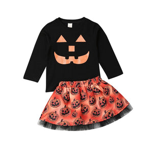 Toddler Kid Baby Girl Autumn Clothing Halloween Pumpkin Clothes Outfit, zoerea.com