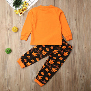 2019 Toddler Baby Clothing Halloween Long Sleeve Pumpkin Outfits Set, zoerea.com