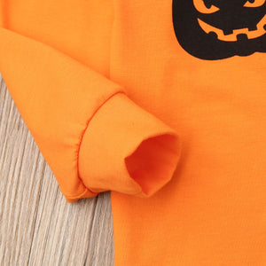 2019 Toddler Baby Clothing Halloween Long Sleeve Pumpkin Outfits Set, zoerea.com