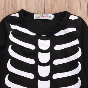 Newborn Baby Halloween Romper Long Sleeve Cotton Skull Jumpsuits, zoerea.com