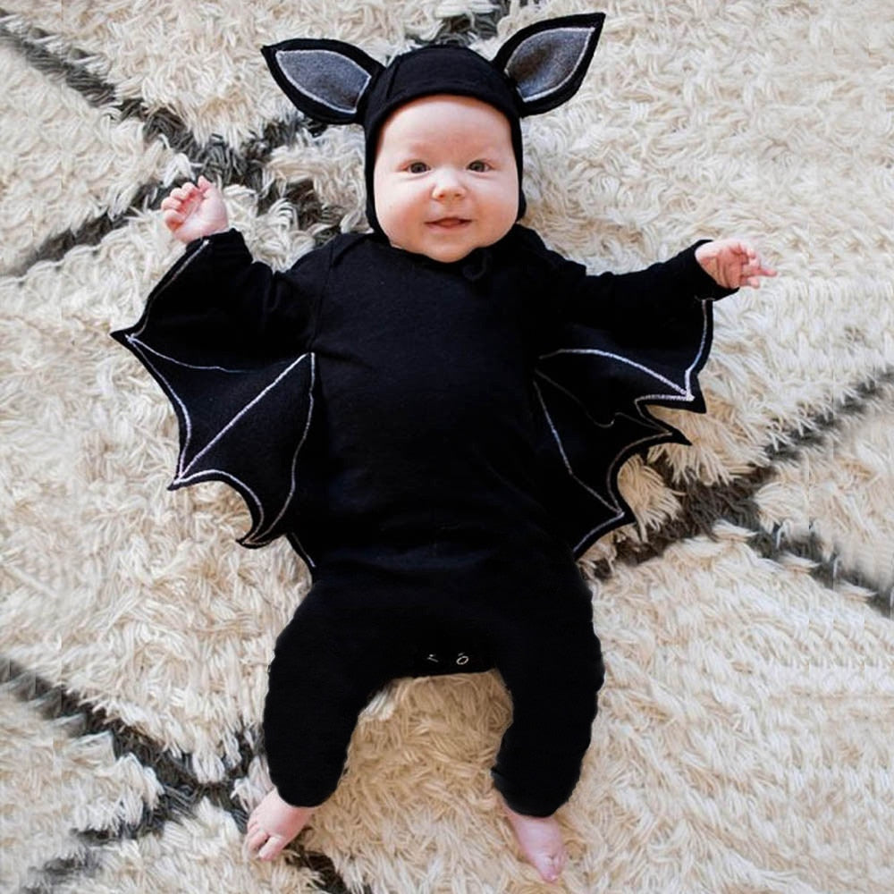 Halloween Newborn Baby Boys Girls Bat Cosplay Costume Romper Outfits, zoerea.com