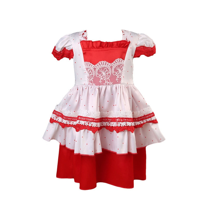 Christmas Toddler Baby Girls Princess Lace Decor Sundress Dresses, zoerea.com