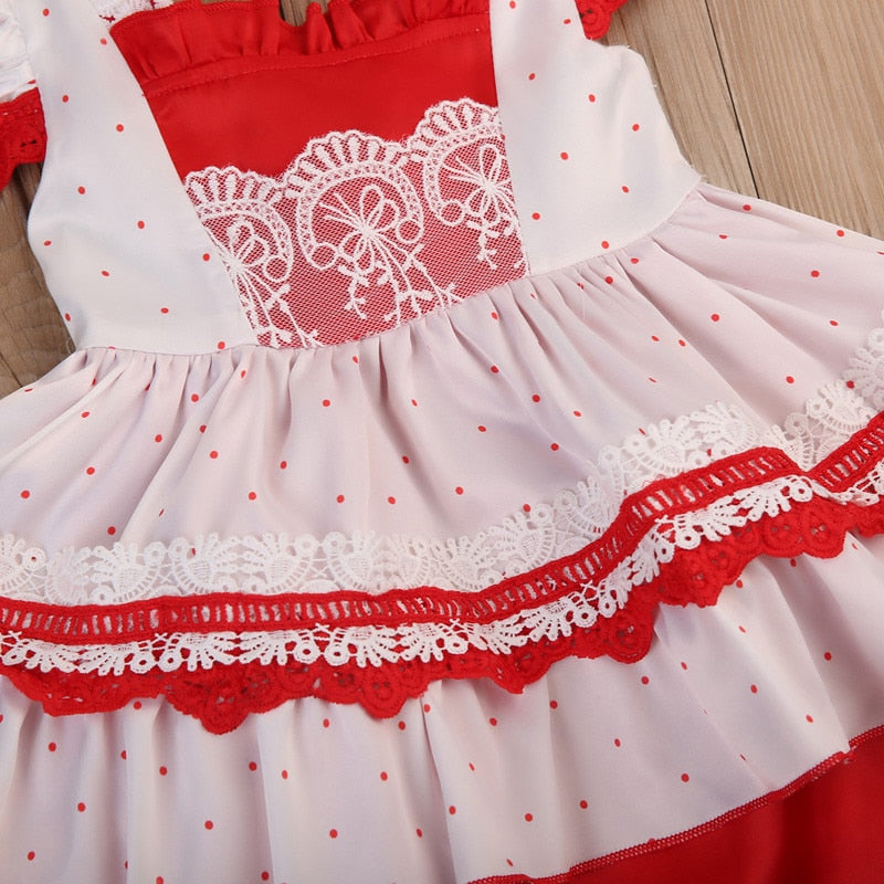 Christmas Toddler Baby Girls Princess Lace Decor Sundress Dresses, zoerea.com