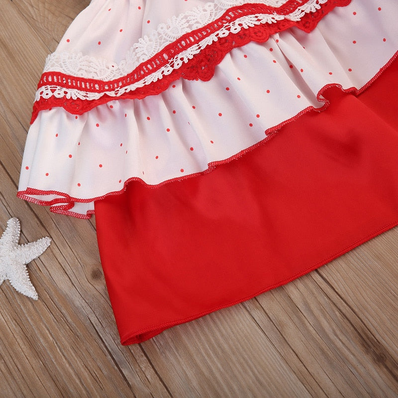 Christmas Toddler Baby Girls Princess Lace Decor Sundress Dresses, zoerea.com