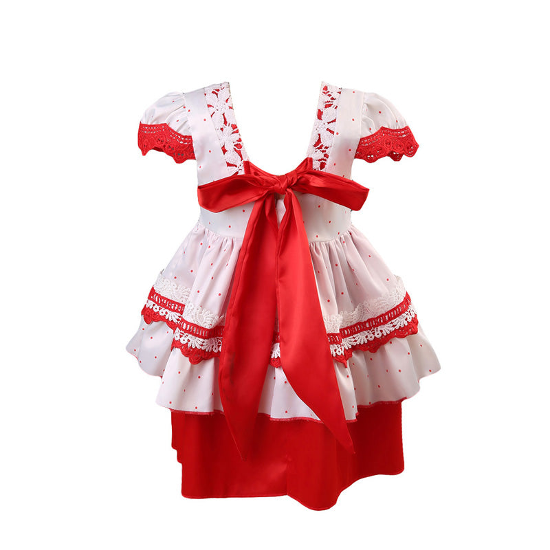Christmas Toddler Baby Girls Princess Lace Decor Sundress Dresses, zoerea.com