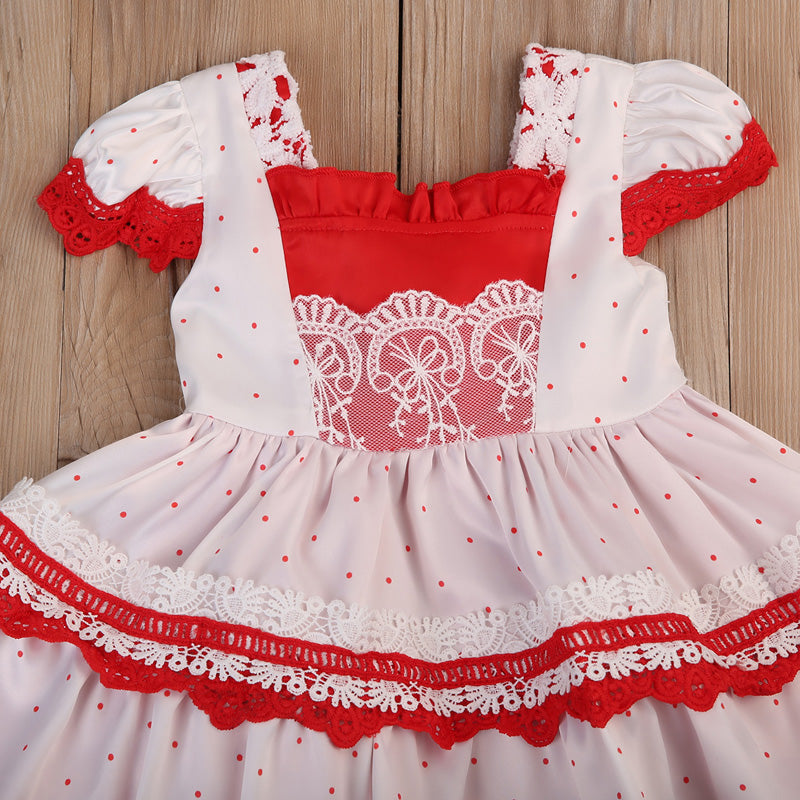 Christmas Toddler Baby Girls Princess Lace Decor Sundress Dresses, zoerea.com