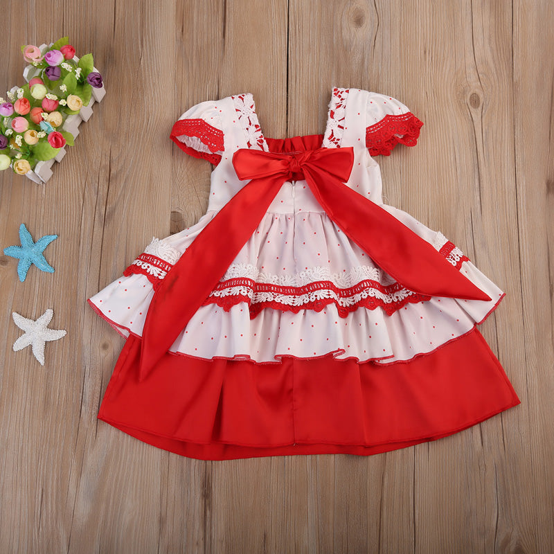 Christmas Toddler Baby Girls Princess Lace Decor Sundress Dresses, zoerea.com