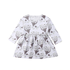 Christmas Infant Kid Baby Girl Costume Party Floral Long Sleeve Dress, zoerea.com
