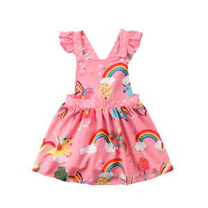 Toddler Kid Baby Girls Sleeveless Unicorn Backless Party Pageant Dress, zoerea.com