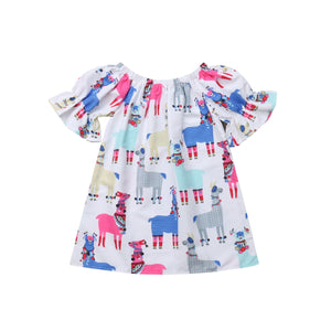 Christmas Kid Toddler Baby Girl Princess Animal Short Sleeve Dress, zoerea.com