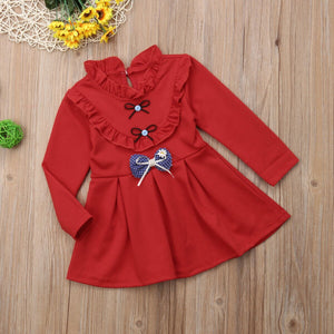 Toddler Baby Girl Long Sleeve Clothes Tutu Party Pageant Formal Dress, zoerea.com