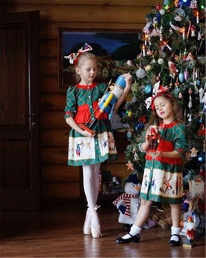 Newborn Kid Baby Girls Christmas Plaids Cartoon Pageant Party Dress, zoerea.com