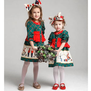 Newborn Kid Baby Girls Christmas Plaids Cartoon Pageant Party Dress, zoerea.com