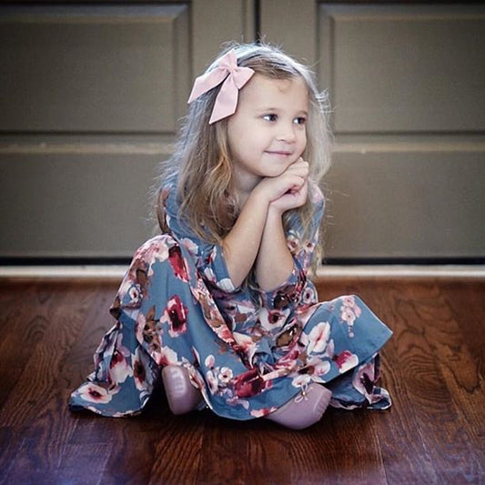 Kids Baby Girls Ruffle Flower Dress Party Pageant Princess Tutu Dress, zoerea.com