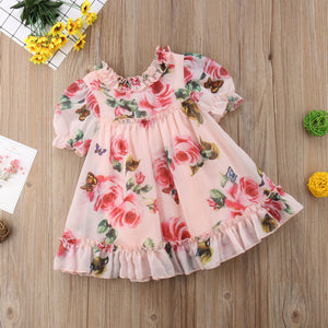 Cute Kids Baby Girls Floral Party Pageant Tulle Formal Tutu Dress, zoerea.com