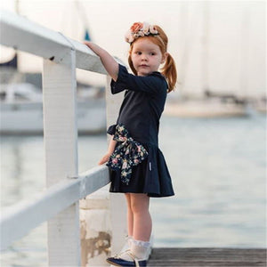 Newborn Infant Baby Girl Floral Long Sleeve Party Pageant Prom Dress, zoerea.com