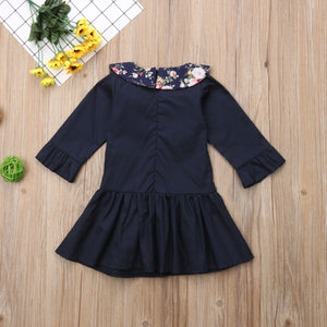 Newborn Infant Baby Girl Floral Long Sleeve Party Pageant Prom Dress, zoerea.com