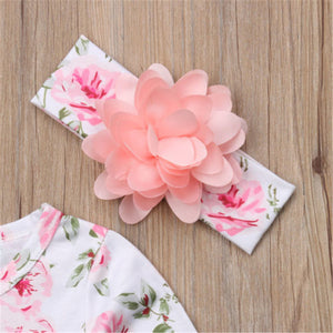 Toddler Kids Baby Girl Party Floral Long Sleeve Outfit Headband Dress, zoerea.com