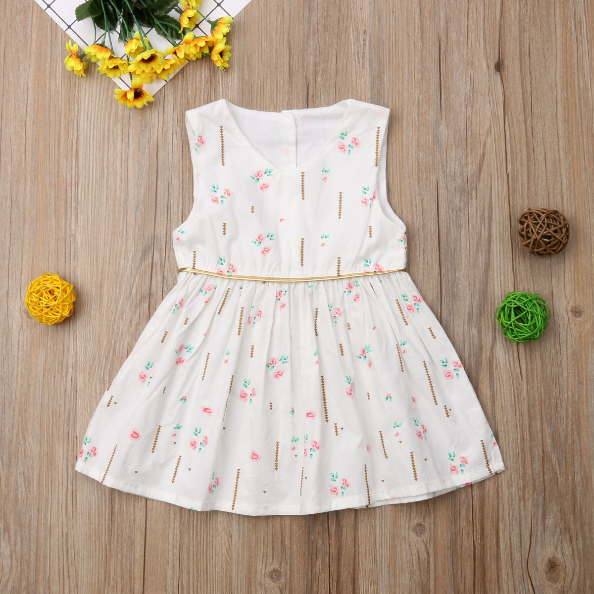 Baby Girl Flower Sleeveless Party Pageant Lace Summer Tutu Dress, zoerea.com