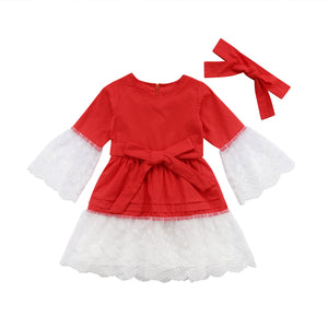 Newborn Kids Baby Girl Fashion Princess Party Lace Dress Headband Outfit, zoerea.com