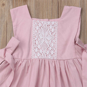 2019 Summer Baby Girl Princess Dress Pink Lace Sleeveless Dresses, zoerea.com