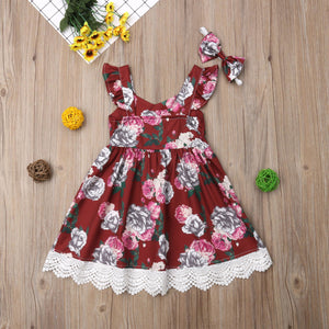 Lovely Kids Baby Girl Flower Lace Princess Party Pageant Dress, zoerea.com