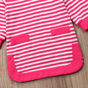 Kids Baby Girls Striped Princess Party Clothes Cotton Pageant Dress, zoerea.com