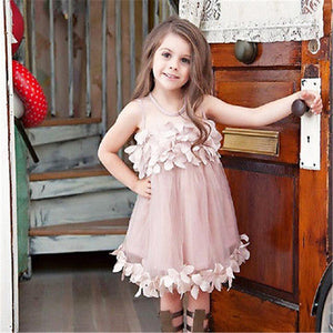 Kids Baby Girl Bridesmaid Petal Party Formal Tutu Tulle Lace Dress, zoerea.com