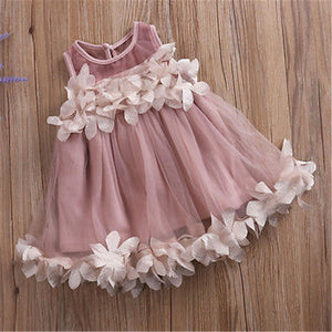 Kids Baby Girl Bridesmaid Petal Party Formal Tutu Tulle Lace Dress, zoerea.com