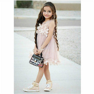 Kids Baby Girl Bridesmaid Petal Party Formal Tutu Tulle Lace Dress, zoerea.com