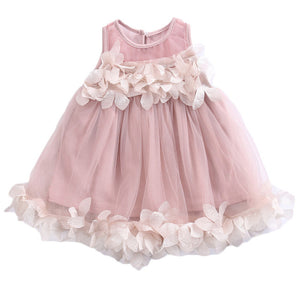 Kids Baby Girl Bridesmaid Petal Party Formal Tutu Tulle Lace Dress, zoerea.com