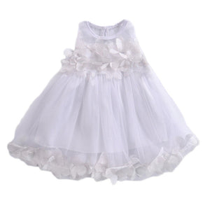 Kids Baby Girl Bridesmaid Petal Party Formal Tutu Tulle Lace Dress, zoerea.com