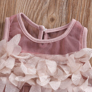 Kids Baby Girl Bridesmaid Petal Party Formal Tutu Tulle Lace Dress, zoerea.com