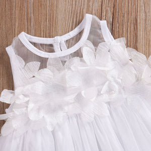 Kids Baby Girl Bridesmaid Petal Party Formal Tutu Tulle Lace Dress, zoerea.com