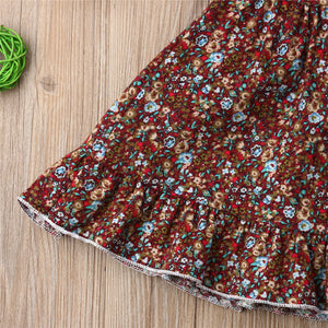 Baby Girl Summer Fashion Clothes Sling Strap Floral Knee-Length Dress, zoerea.com