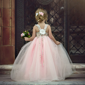 2019 Summer Kid Baby Girls Floral Long Tutu Dress Wedding Party Dresses, zoerea.com