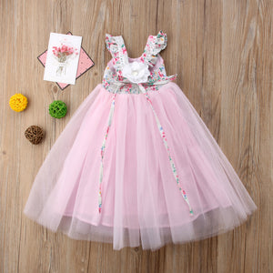 2019 Summer Kid Baby Girls Floral Long Tutu Dress Wedding Party Dresses, zoerea.com