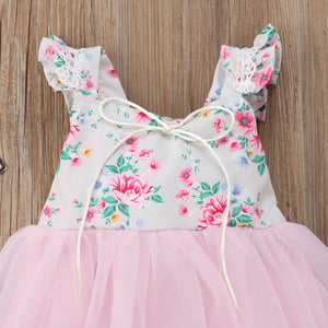 2019 Summer Kid Baby Girls Floral Long Tutu Dress Wedding Party Dresses, zoerea.com