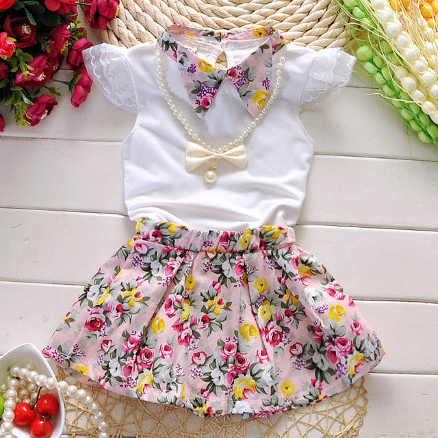 Baby Kids Girls Cute Cotton Summer Clothes Fashion Floral Casual Dress, zoerea.com