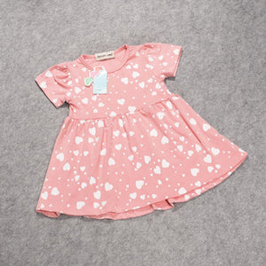 Kids Infant Baby Girls Love Heart 100% Cotton Princess Party Dress, zoerea.com