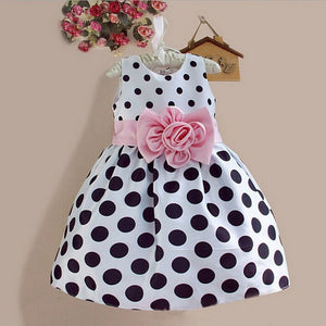 Baby Kids Girls Princess Flower Party Polka Dot Gown Formal Dress, zoerea.com