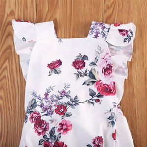 Baby Girl Sleeveless Sunsuit Outfit Clothes Casual Floral Bodysuit, zoerea.com