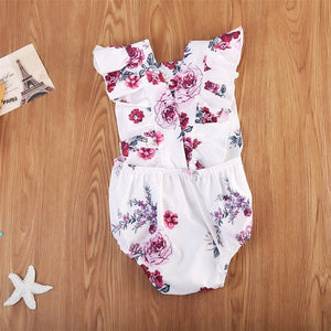 Baby Girl Sleeveless Sunsuit Outfit Clothes Casual Floral Bodysuit, zoerea.com