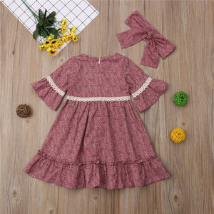 Baby Kid Girls Summer Long Sleeve Dress Party Pageant Princess Dress, zoerea.com