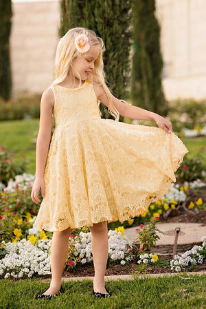 Baby Girls Lace Floral Sleeveless Princess  Gown Formal Party Dress, zoerea.com